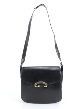 Gucci Vintage Leather Shoulder Bag Black Eem